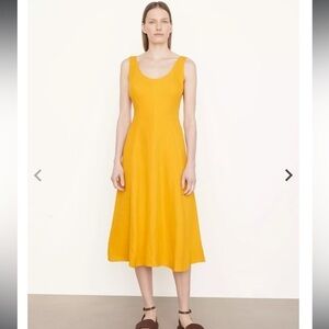 NWOT Vince Paneled Scoop Neck sleeveless Dress yellow midi Size M